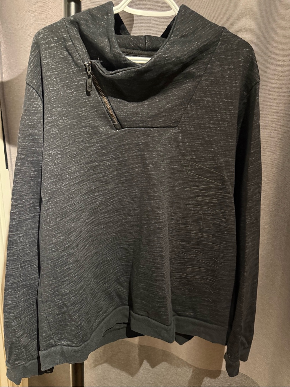 Men's Charcoal Zip Funnel Neck Sweater